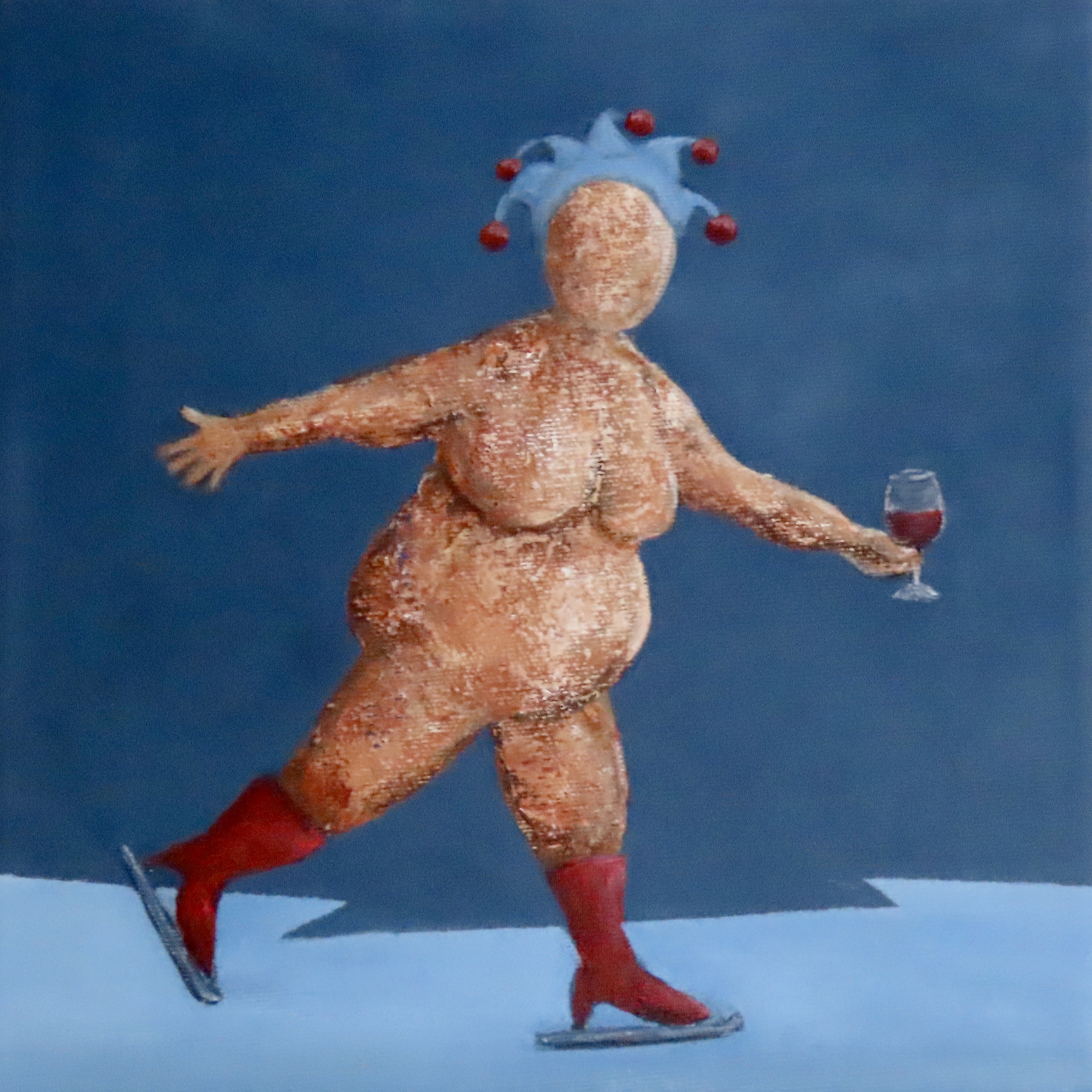 30 x 30 cm Fru Willendorf: "Hofnar på glatis"